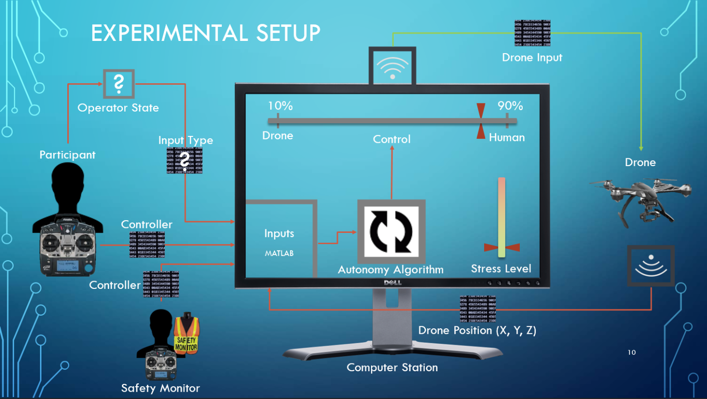 A graphic detailing the setup of the experiment.